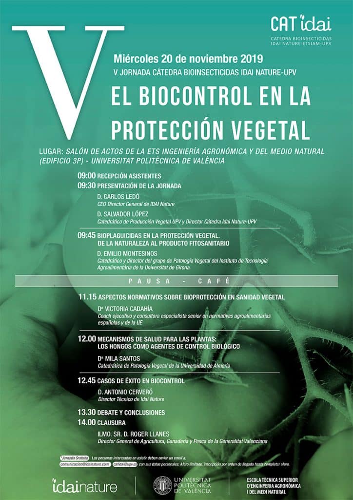 La Cátedra de Idai Nature analiza el uso de agentes de biocontrol en la protección vegetal