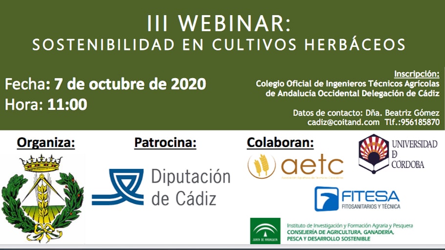 III #Webinar #Online sobre “Sostenibilidad en Cultivos Herbáceos”