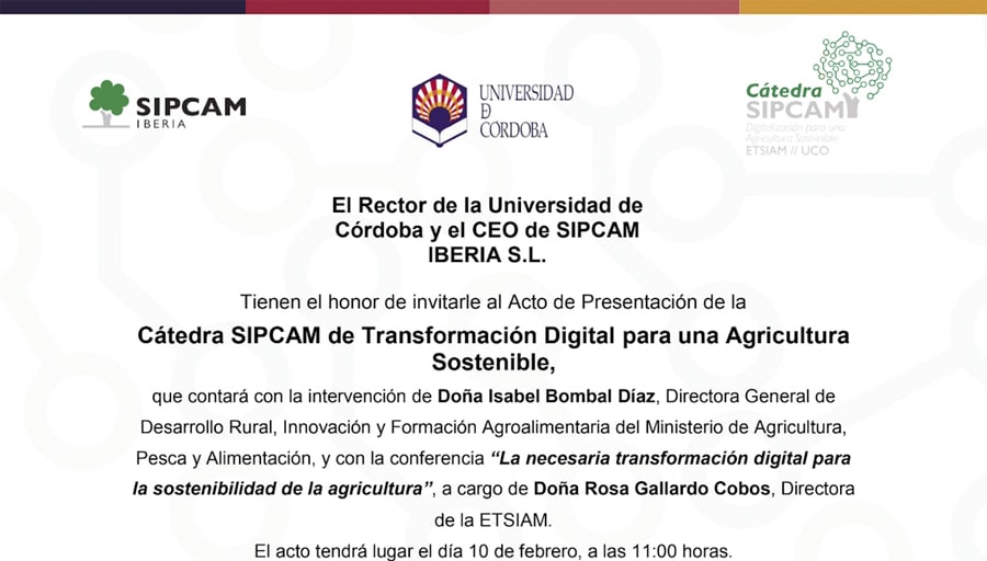 Acto de Inauguración de la «Cátedra SIPCAM de Transformación Digital para la Agricultura Sostenible»