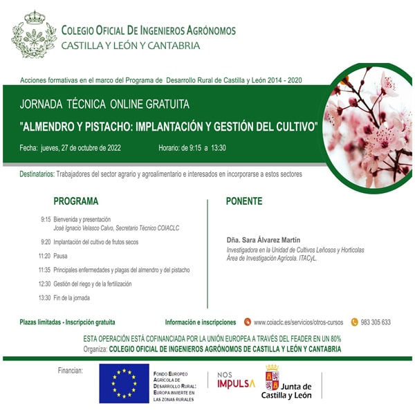 Jornada Técnica gratuita "Almendro y pistacho: implantación y gestión del cultivo"
